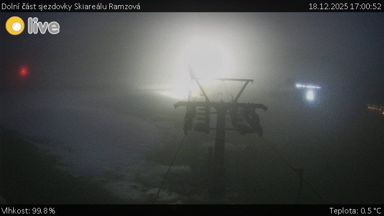 Horské atrakce Ramzová - Dolní část sjezdovky Skiareálu Ramzová - 18.12.2025 v 17:00