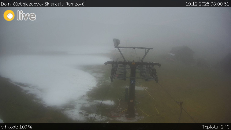 Horské atrakce Ramzová - Dolní část sjezdovky Skiareálu Ramzová - 19.12.2025 v 08:00