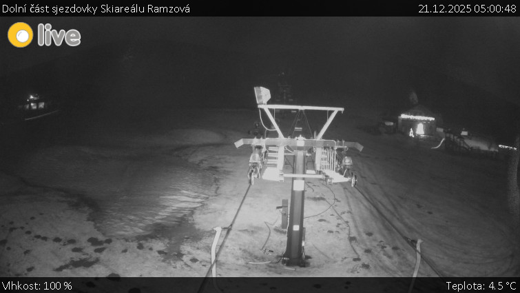 Horské atrakce Ramzová - Dolní část sjezdovky Skiareálu Ramzová - 21.12.2025 v 05:00