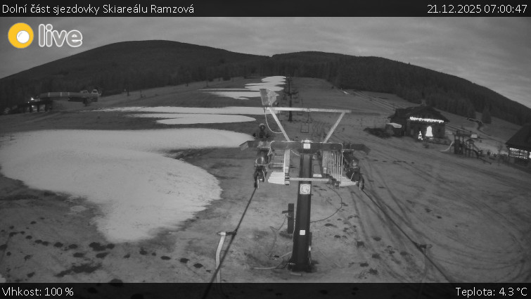 Horské atrakce Ramzová - Dolní část sjezdovky Skiareálu Ramzová - 21.12.2025 v 07:00