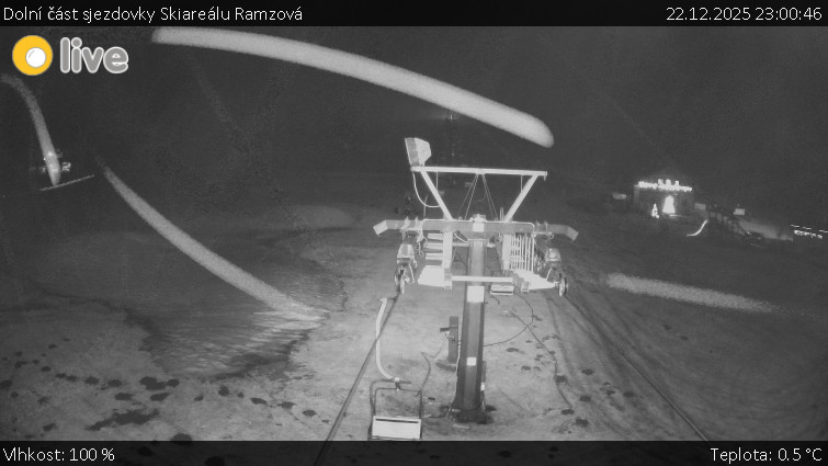 Horské atrakce Ramzová - Dolní část sjezdovky Skiareálu Ramzová - 22.12.2025 v 23:00