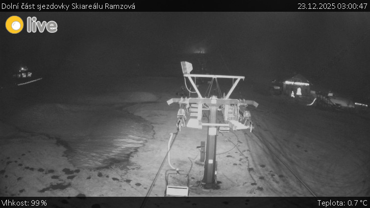 Horské atrakce Ramzová - Dolní část sjezdovky Skiareálu Ramzová - 23.12.2025 v 03:00