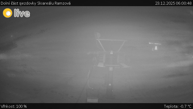 Horské atrakce Ramzová - Dolní část sjezdovky Skiareálu Ramzová - 23.12.2025 v 06:00