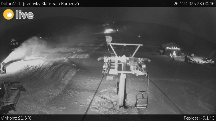 Horské atrakce Ramzová - Dolní část sjezdovky Skiareálu Ramzová - 26.12.2025 v 23:00