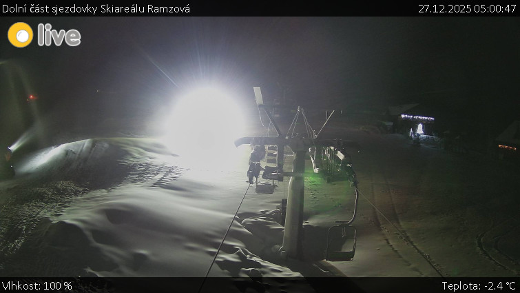 Horské atrakce Ramzová - Dolní část sjezdovky Skiareálu Ramzová - 27.12.2025 v 05:00