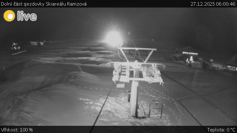 Horské atrakce Ramzová - Dolní část sjezdovky Skiareálu Ramzová - 27.12.2025 v 06:00