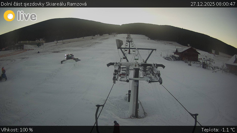 Horské atrakce Ramzová - Dolní část sjezdovky Skiareálu Ramzová - 27.12.2025 v 08:00