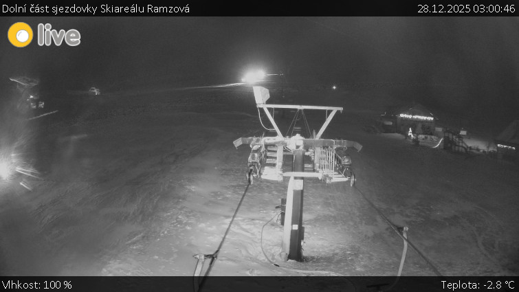 Horské atrakce Ramzová - Dolní část sjezdovky Skiareálu Ramzová - 28.12.2025 v 03:00