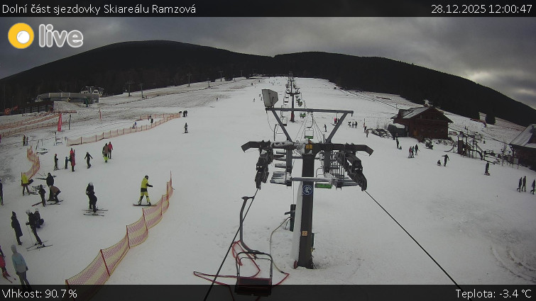 Horské atrakce Ramzová - Dolní část sjezdovky Skiareálu Ramzová - 28.12.2025 v 12:00