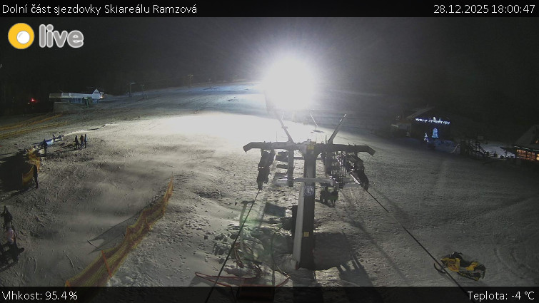 Horské atrakce Ramzová - Dolní část sjezdovky Skiareálu Ramzová - 28.12.2025 v 18:00