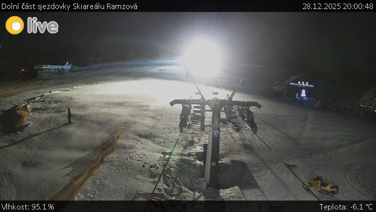 Horské atrakce Ramzová - Dolní část sjezdovky Skiareálu Ramzová - 28.12.2025 v 20:00