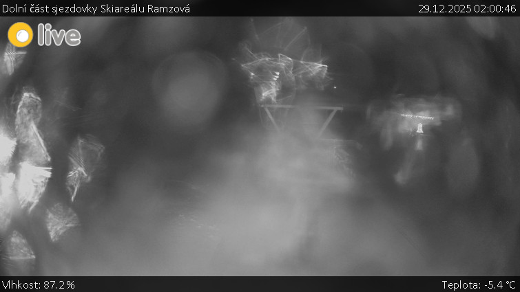 Horské atrakce Ramzová - Dolní část sjezdovky Skiareálu Ramzová - 29.12.2025 v 02:00