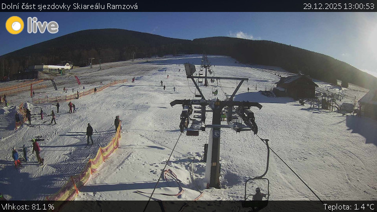 Horské atrakce Ramzová - Dolní část sjezdovky Skiareálu Ramzová - 29.12.2025 v 13:00
