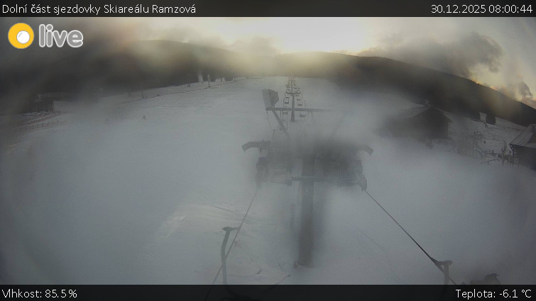 Horské atrakce Ramzová - Dolní část sjezdovky Skiareálu Ramzová - 30.12.2025 v 08:00