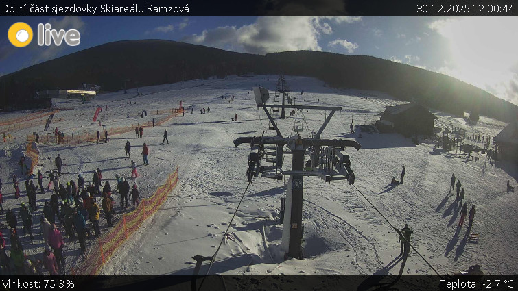 Horské atrakce Ramzová - Dolní část sjezdovky Skiareálu Ramzová - 30.12.2025 v 12:00