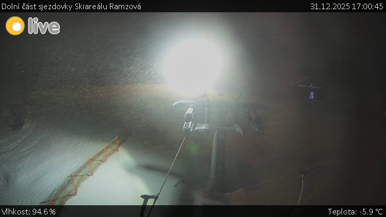 Horské atrakce Ramzová - Dolní část sjezdovky Skiareálu Ramzová - 31.12.2025 v 17:00