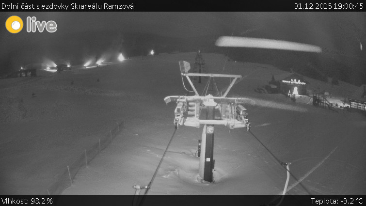 Horské atrakce Ramzová - Dolní část sjezdovky Skiareálu Ramzová - 31.12.2025 v 19:00