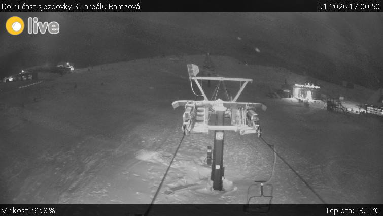 Horské atrakce Ramzová - Dolní část sjezdovky Skiareálu Ramzová - 1.1.2026 v 17:00