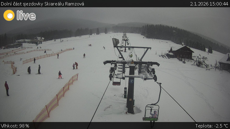 Horské atrakce Ramzová - Dolní část sjezdovky Skiareálu Ramzová - 2.1.2026 v 15:00