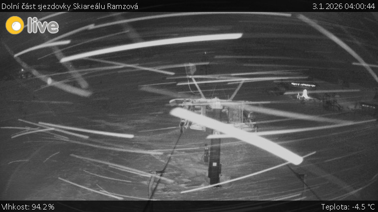 Horské atrakce Ramzová - Dolní část sjezdovky Skiareálu Ramzová - 3.1.2026 v 04:00