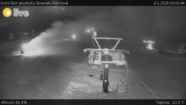 Horské atrakce Ramzová - Dolní část sjezdovky Skiareálu Ramzová - 8.1.2026 v 00:00