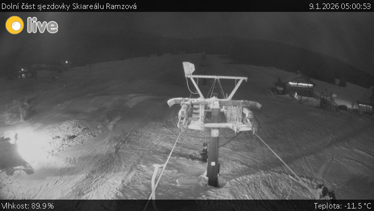 Horské atrakce Ramzová - Dolní část sjezdovky Skiareálu Ramzová - 9.1.2026 v 05:00