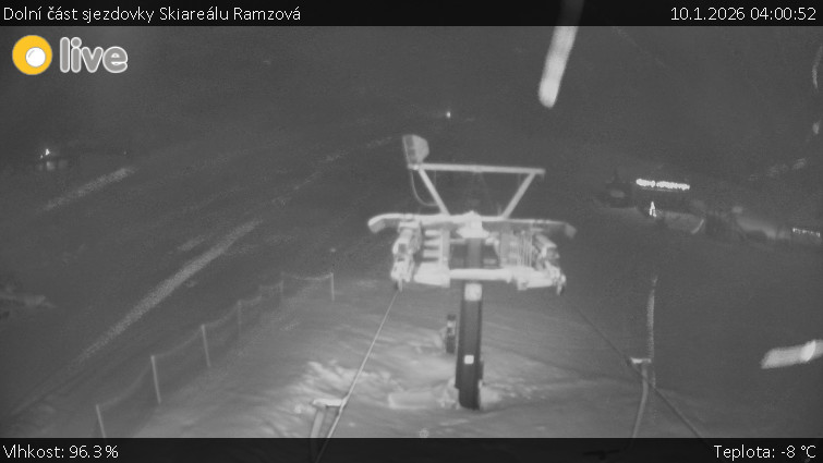 Horské atrakce Ramzová - Dolní část sjezdovky Skiareálu Ramzová - 10.1.2026 v 04:00