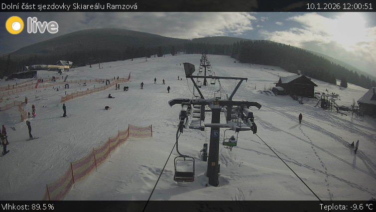 Horské atrakce Ramzová - Dolní část sjezdovky Skiareálu Ramzová - 10.1.2026 v 12:00