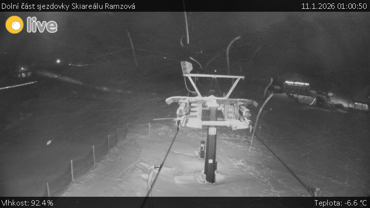 Horské atrakce Ramzová - Dolní část sjezdovky Skiareálu Ramzová - 11.1.2026 v 01:00
