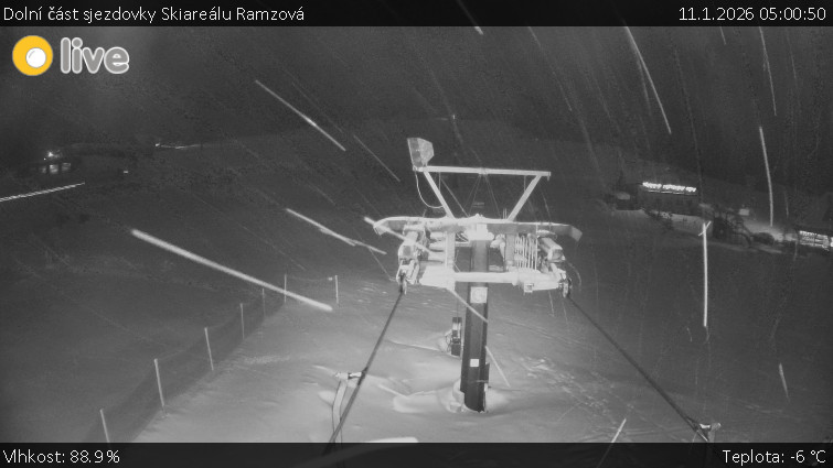Horské atrakce Ramzová - Dolní část sjezdovky Skiareálu Ramzová - 11.1.2026 v 05:00
