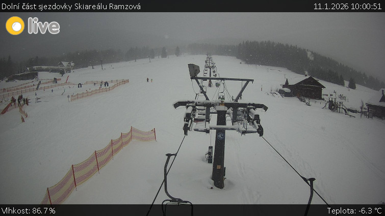 Horské atrakce Ramzová - Dolní část sjezdovky Skiareálu Ramzová - 11.1.2026 v 10:00