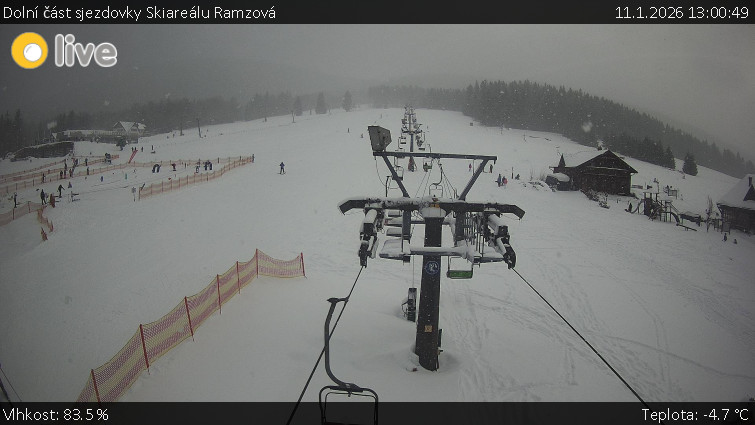 Horské atrakce Ramzová - Dolní část sjezdovky Skiareálu Ramzová - 11.1.2026 v 13:00