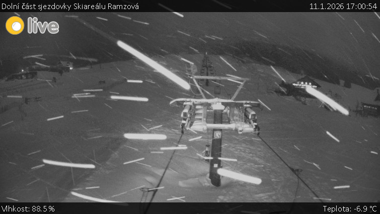 Horské atrakce Ramzová - Dolní část sjezdovky Skiareálu Ramzová - 11.1.2026 v 17:00