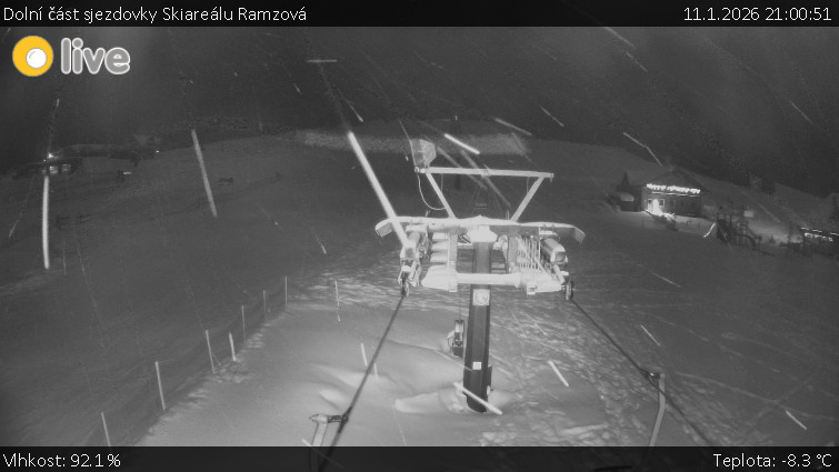 Horské atrakce Ramzová - Dolní část sjezdovky Skiareálu Ramzová - 11.1.2026 v 21:00