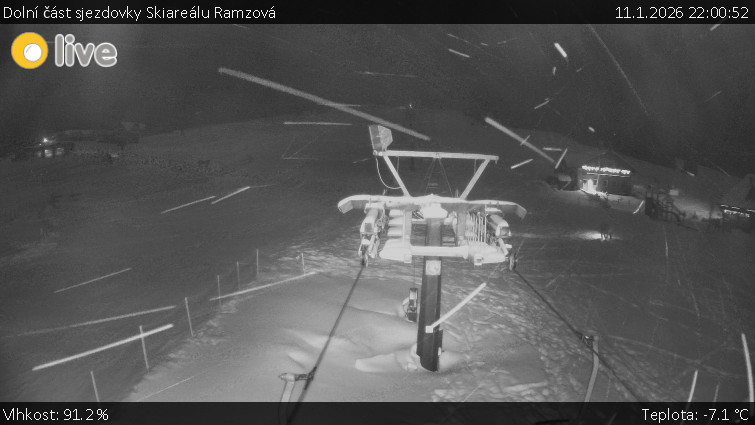 Horské atrakce Ramzová - Dolní část sjezdovky Skiareálu Ramzová - 11.1.2026 v 22:00