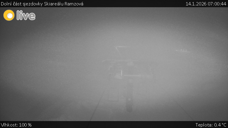 Horské atrakce Ramzová - Dolní část sjezdovky Skiareálu Ramzová - 14.1.2026 v 07:00