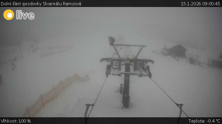 Horské atrakce Ramzová - Dolní část sjezdovky Skiareálu Ramzová - 15.1.2026 v 09:00