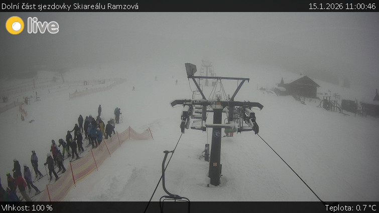 Horské atrakce Ramzová - Dolní část sjezdovky Skiareálu Ramzová - 15.1.2026 v 11:00