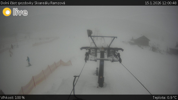 Horské atrakce Ramzová - Dolní část sjezdovky Skiareálu Ramzová - 15.1.2026 v 12:00