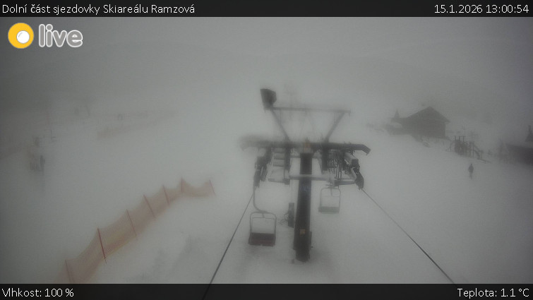 Horské atrakce Ramzová - Dolní část sjezdovky Skiareálu Ramzová - 15.1.2026 v 13:00