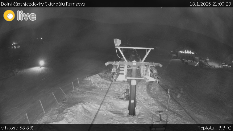 Horské atrakce Ramzová - Dolní část sjezdovky Skiareálu Ramzová - 18.1.2026 v 21:00