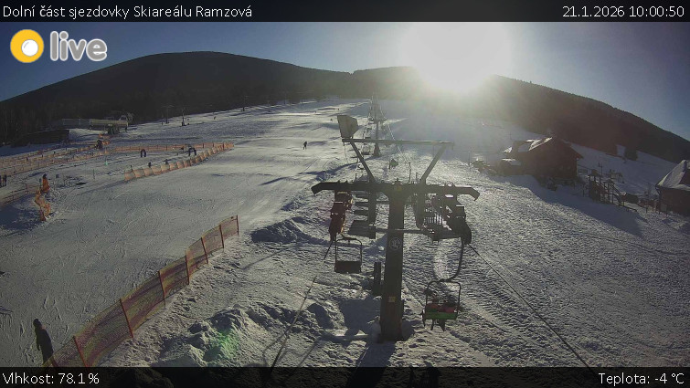 Horské atrakce Ramzová - Dolní část sjezdovky Skiareálu Ramzová - 21.1.2026 v 10:00