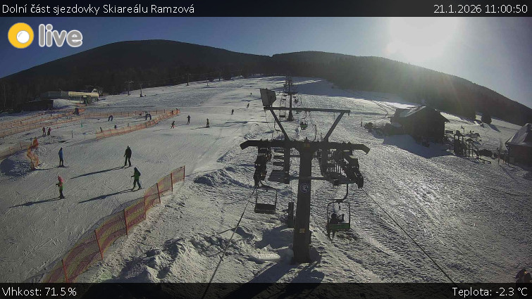 Horské atrakce Ramzová - Dolní část sjezdovky Skiareálu Ramzová - 21.1.2026 v 11:00