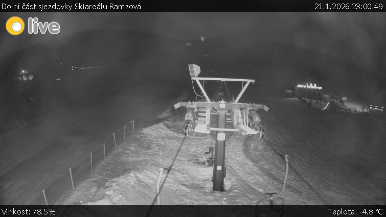 Horské atrakce Ramzová - Dolní část sjezdovky Skiareálu Ramzová - 21.1.2026 v 23:00
