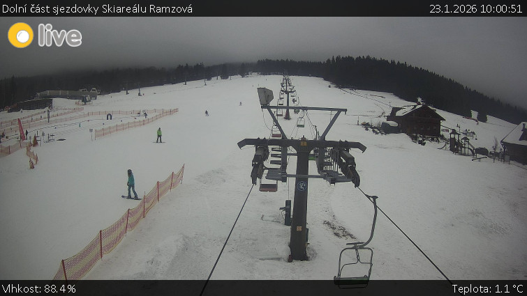 Horské atrakce Ramzová - Dolní část sjezdovky Skiareálu Ramzová - 23.1.2026 v 10:00