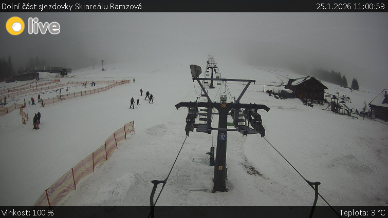 Horské atrakce Ramzová - Dolní část sjezdovky Skiareálu Ramzová - 25.1.2026 v 11:00