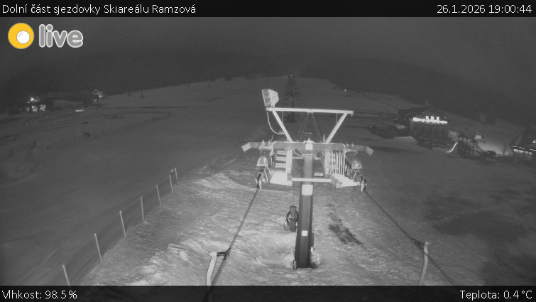 Horské atrakce Ramzová - Dolní část sjezdovky Skiareálu Ramzová - 26.1.2026 v 19:00