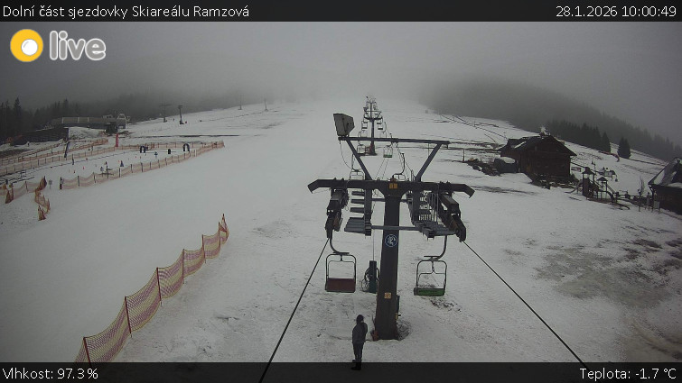 Horské atrakce Ramzová - Dolní část sjezdovky Skiareálu Ramzová - 28.1.2026 v 10:00