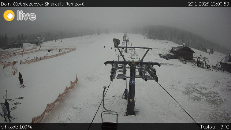 Horské atrakce Ramzová - Dolní část sjezdovky Skiareálu Ramzová - 29.1.2026 v 13:00