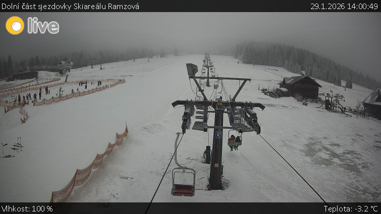Horské atrakce Ramzová - Dolní část sjezdovky Skiareálu Ramzová - 29.1.2026 v 14:00
